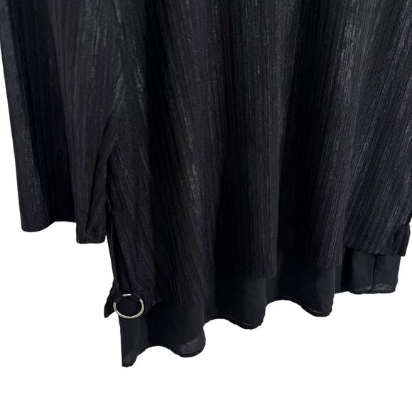 JM Collection Plus Size 2X XXL Black Metallic Blouse Shirt Top Formal Dinner - Picture 5 of 7